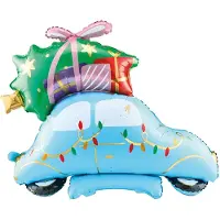 Party Deco Standing foil balloon Christmas Car, 102x100 cm, mix (1 pkt / 1 pc.)