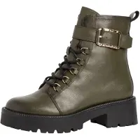 Tamaris Damen Stiefelette Combat Boot Plateau Schnalle 1-25830-29, Größe:40 EU, Farbe:Grün
