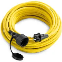 Trotec Verlängerungskabel 7333000376, für außen IP44, Schutzkontakt, Kabeltyp H07RN-F aus Gummi, gelb, 20 m