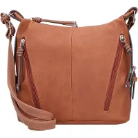 Tom Tailor Handtasche Schultertasche Damentasche mittelbraun cognac caia