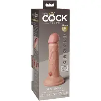 King Cock Elite 7 - Saugnapf, Funk-Vibrator 18cm - Natur