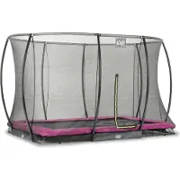 Exit Silhouette Trampolin 244x366cm, mit Sicherheitsnetz, Bodentrampolin, Rechteckig, für Kinder, Rosa