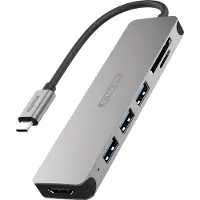 Sitecom CN-407, USB 3.2 Gen 1 (3.1 Gen 1) Type-C, Aluminium, Schwarz, MMC, MicroSD (TransFlash), SD, SDHC, SDXC, HDMI, USB 3.2 Gen 1 (3.1 Gen 1) Type-A, 225 mm, 85 mm