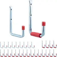 Relaxdays 30 tlg. Wandhaken Set Rot,Silber