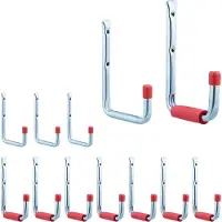 Relaxdays 12 tlg. Wandhaken Set Rot,Silber