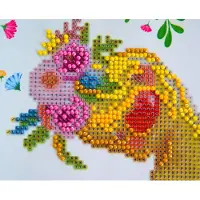 Diamond Dotz Original Diamond Painting Set Küken ''Daisy'' 25 x 23 cm, 2.257 Diamant Mosaiksteine, Kreativset für Erwac