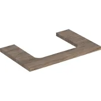 Geberit ONE Waschtischplatte, Ausschnitt mittig, für Aufsatzwaschtisch, 75x3x47cm, 505.282.00.6, Farbe: Nussbaum hickory /Melamin Holzstruktur