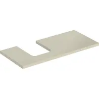 Geberit ONE Waschtischplatte, Ausschnitt links, für Aufsatzwaschtisch Schalenform, 105x3x47cm, 505.294.00.4, Farbe: sand-grau lackiert hochglänzend