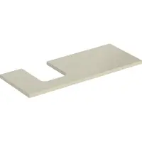 Geberit ONE Waschtischplatte, Ausschnitt links, für Aufsatzwaschtisch Schalenform, 120x3x47cm, 505.295.00.4, Farbe: sand-grau lackiert hochglänzend