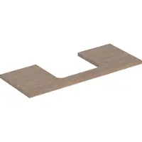 Geberit ONE Waschtischplatte, Ausschnitt mittig, für Aufsatzwaschtisch, 120x3x47cm, 505.285.00.5, Farbe: Eiche / Melamin Holzstruktur