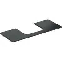 Geberit ONE Waschtischplatte, Ausschnitt mittig, für Aufsatzwaschtisch, Steinzeug, 120x2x47cm, 505.115.00.2, Farbe: Marmoroptik schwarz/matt