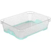 Keeeper - Mini-Rutschfester Korb 26,5x20x7 cm DIN A5 Transparent/Blau - Kollektion Jonas