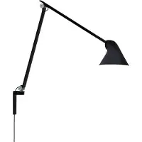 Louis Poulsen NJP Wandleuchte Lang Arm Schwarz - , NJP, Schwarz, für Wohnzimmer, Metall, Design