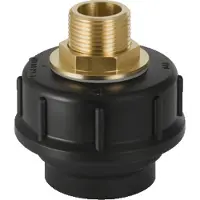 Geberit Übergangsstutzen 152979001 1/2", DN 50, mit AG und Verschraubung, PE-HD, schwarz