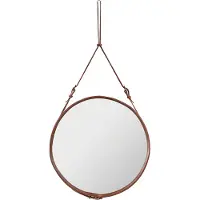 Gubi Adnet Spiegel Circular Ø70 Tan Leather - , Braun / Rost, Glas