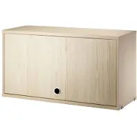 String System Hängeschrank mit Klapptür 78/42/30 Esche schwarz gebeizt