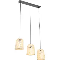QAZQA Orientalische Hängelampe schwarz mit Bambus 3 Lichter - Rayan