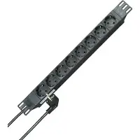 Kopp Steckdosenleiste 48,30cm (19") 8fach Schwarz Schutzkontakt 930805014