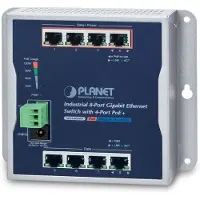 Planet WGS-804HP, Unmanaged, L2, Gigabit Ethernet (10/100/1000), Vollduplex, Power over Ethernet (PoE), Wandmontage