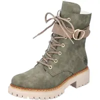 Rieker Damen Stiefelette Schnürboots Warmfutter Schnalle 72610, Größe:38 EU, Farbe:Grün