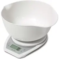 Salter 1024 WHDR14 Digital Kitchen Scales with Dual Pour Mixing Bowl white