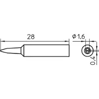 Weller Lötspitze Serie XNT Meisselform, XNT A/1,6 x 0,4 mm, gerade
