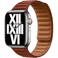 Apple Leather Link Armband für Watch | 44/45/46/49 mm - Größe M/L - Umber