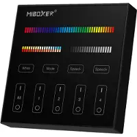 MiBoxer Mi-Light RF Wand-Fernbedienung für RGB+CCT LED-Streifen, 4-Kanal Steckdosenfarbe: Schwarz B4-B