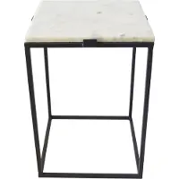 Loft42 | Beistelltisch Marmor Marmor Weiß Metall 32x46x32 cm | NADUVI