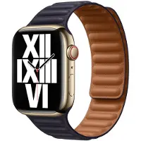 Apple Leather Link Armband für Watch | 44/45/46/49 mm - Größe M/L - Ink
