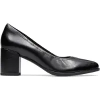 Clarks Pumps Freva55 Court mit gepolstertem Fußbett 1216 Black Leather 39