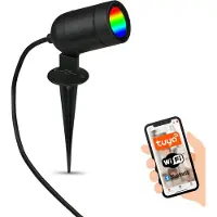 Briloner Tuya Smarter Außen-Gartenstrahler, schwarz, LED/4,4W