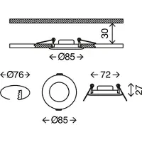 Briloner LED Einbauleuchten 3er Set 4,9W silber 4000K Kunststoff Ø8,5cm IP44