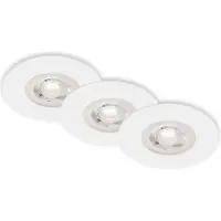 Briloner LED Einbauleuchten Einbaustrahler Bad 3er Set dimmbar weiß 4,9W Ø9cm