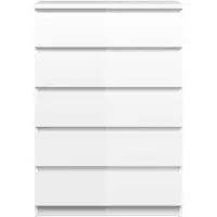 Ebuy24 Nada Kommode breit 5 Schubladen weiss hochglanz.