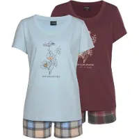 Vivance DREAMS Shorty in bordeaux-kariert, kariert-hellblau | Gr.: 32/34