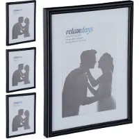 Relaxdays 4 x Bilderrahmen 15 x 20 cm schwarz Weiß,Schwarz