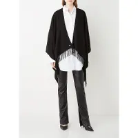 Fraas Feingestrickter Poncho mit Fransen