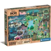 Clementoni 39665 - 1000 Teile Puzzle - 101 Dalmatiner - Disney Maps