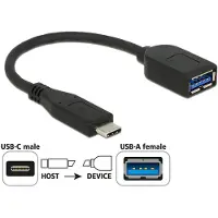 DeLOCK USB 3.1 Gen 2 Type-C/Typ-A, 0,1 m, USB C, USB A, Schwarz
