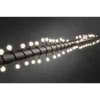 Konstsmide - LED Globelichterkette, große runde Dioden, 80 warm weiße Dioden, 24V Außentrafo, schwarzes Kabel ; 3696-107