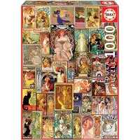 Educa Borras Art Nouveau Holzpuzzle Mit Collage 1000 Stücke Golden Golden One Size