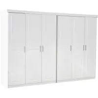 Ebuy24 Magnus Kleiderschrank 6-Trg. Breite 280 cm, Höhe 190 cm weiß.