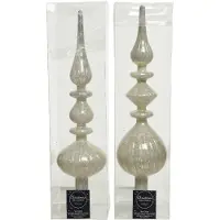 Décoris Peak Glas d9h35 cm Winter weiß a2
