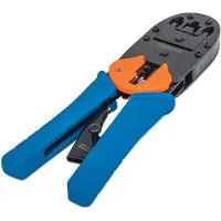 Intellinet Universal Crimpzange für Modularstecker, Für RJ45-, RJ12- und RJ11- Modularstecker