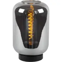 Lucide Tischlampe Joanet Schwarz mit Rauchglas