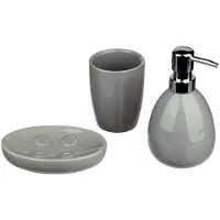 Five Ceramic Bathroom Set Silber