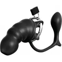Anal Fantasy Elite - Analplug und Peniskäfig (schwarz)