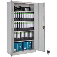 TecTake - Aktenschrank mit 5 Fächern - 180x80x40cm - grau - 404377