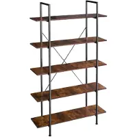 TecTake - Glasgow Hängeschrank - Bücherregal - Regal - 5 Fachböden - Industrie dunkel braun - 106 x 34,5 x 179,5 cm